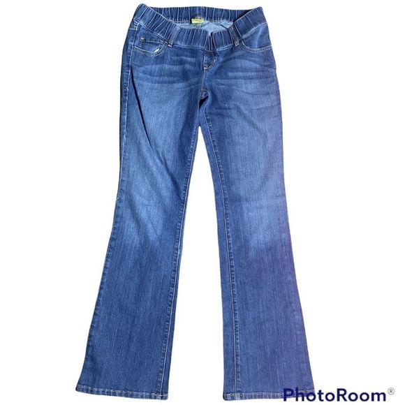 COPY - Size 6 LONG Old Navy Maternity Jeans w Woven Waistband Bootcut - Picture 1 of 7